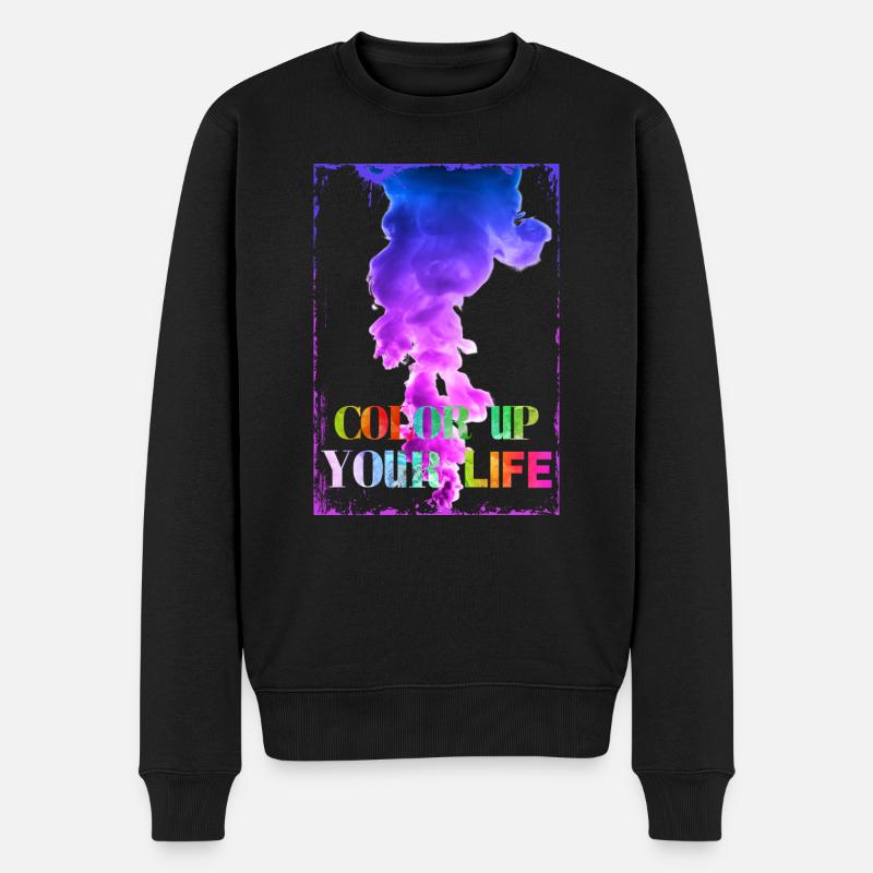 Color Up Your Life - Männer Premium Bio Pullover - Schwarz
