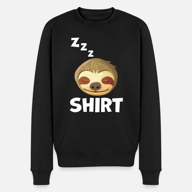 Sleeping Sloth Face - Men's Premium Organic Jumper - black