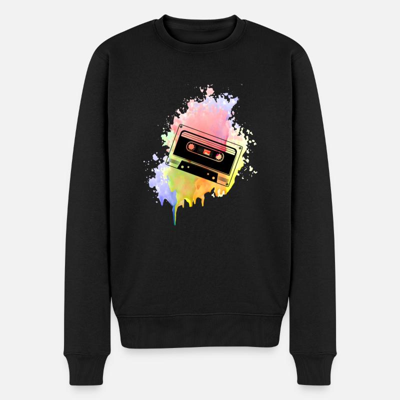 Farbkleks splash of color Holi - Männer Premium Bio Pullover - Schwarz