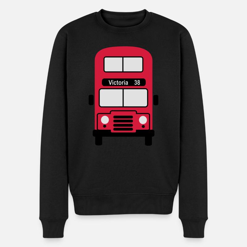 London Bus - Männer Premium Bio Pullover - Schwarz