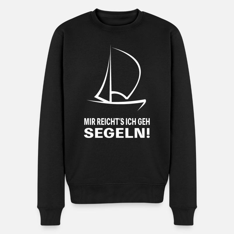 Segelboot mir reichts ich geh segeln Spruch - Männer Premium Bio Pullover - Schwarz