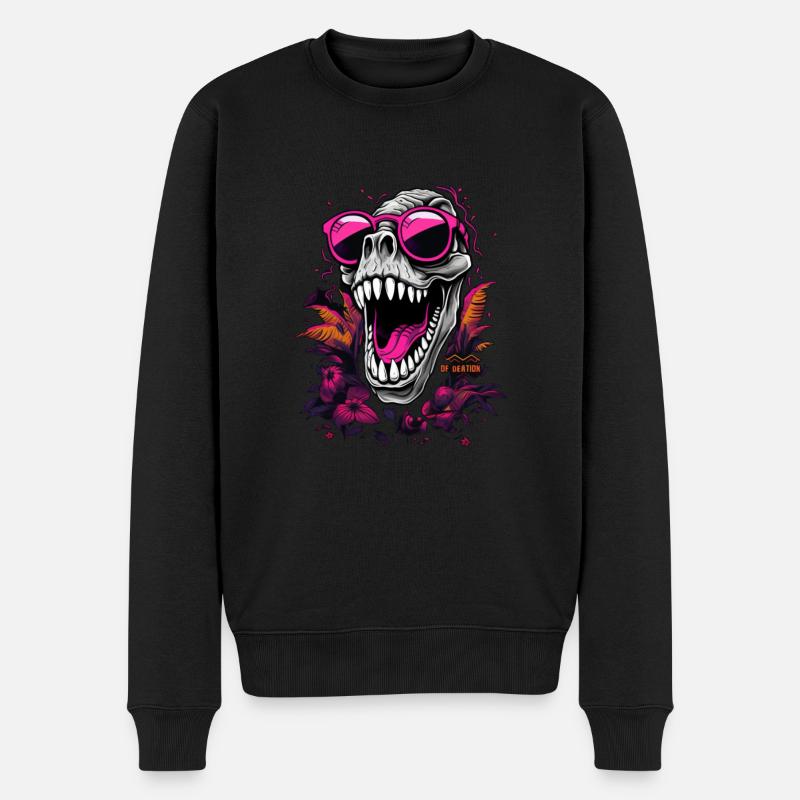 Dino-Schädel - Männer Premium Bio Pullover - Schwarz