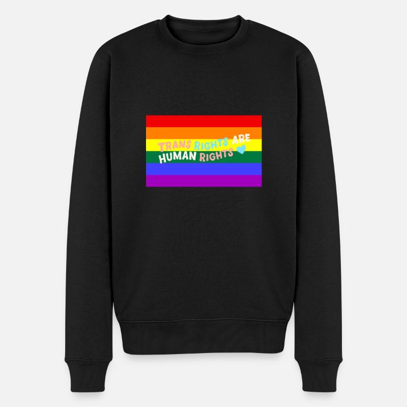 Trans Rights Are Human Rights - trans equality - Männer Premium Bio Pullover - Schwarz