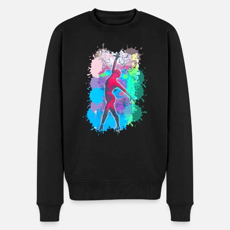 Tänzerin, tanzen, illustration, Tänzer, Graffiti - Männer Premium Bio Pullover - Schwarz