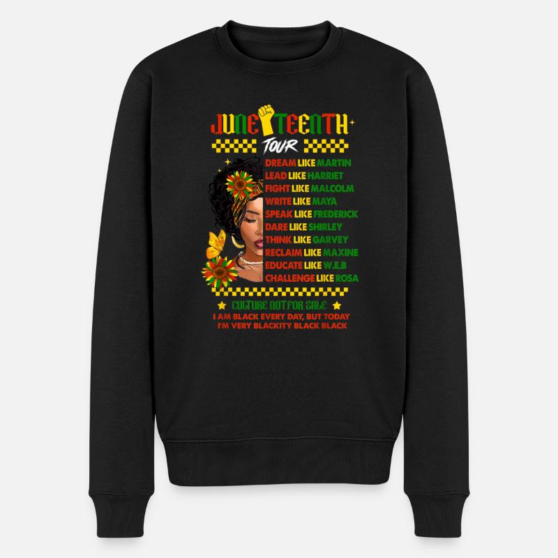 Melanin Juneteenth 1865 Schwarze Geschichte - Männer Premium Bio Pullover - Schwarz