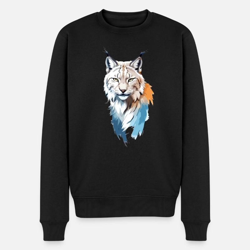 Art vectoriel de lynx avec illustration aux couleurs vives - Pull Premium bio Homme - noir