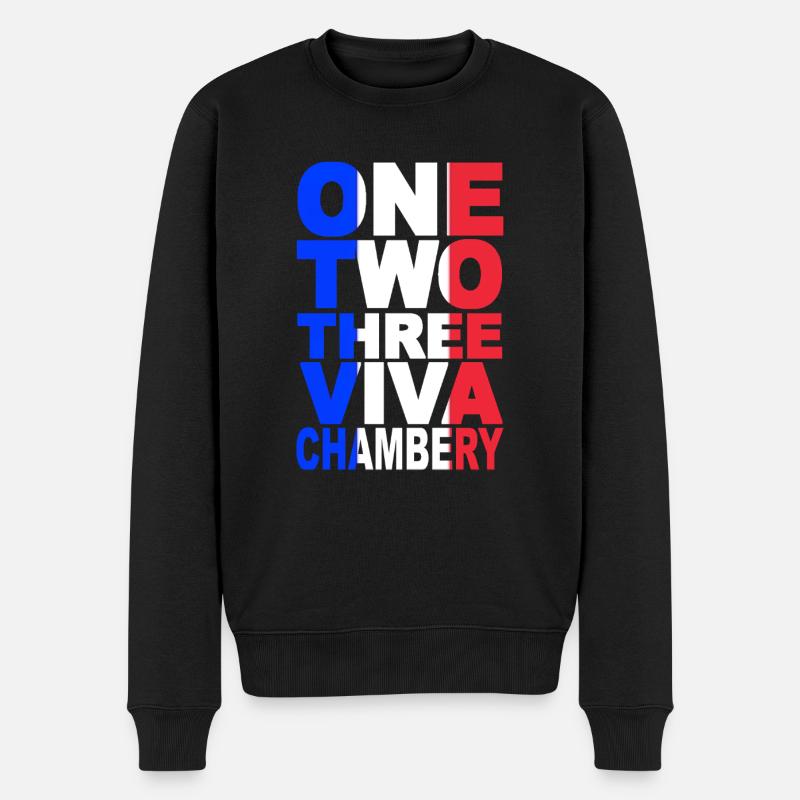 ONE TWO THREE CHAMBERY - Pull Premium bio Homme - noir