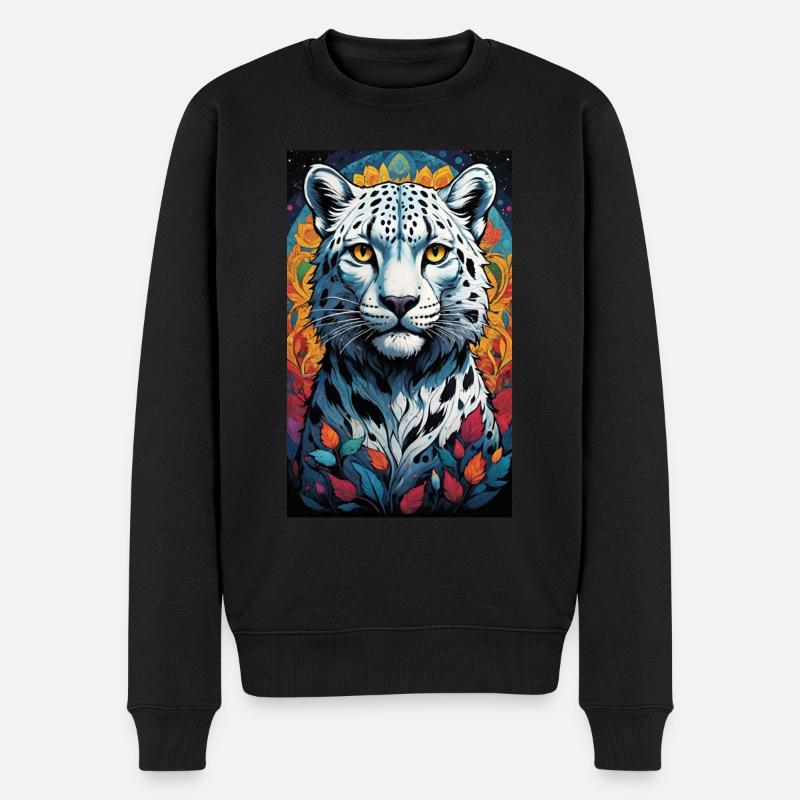 Snow Leopard | Leopard | Predator - Men's Premium Organic Jumper - black
