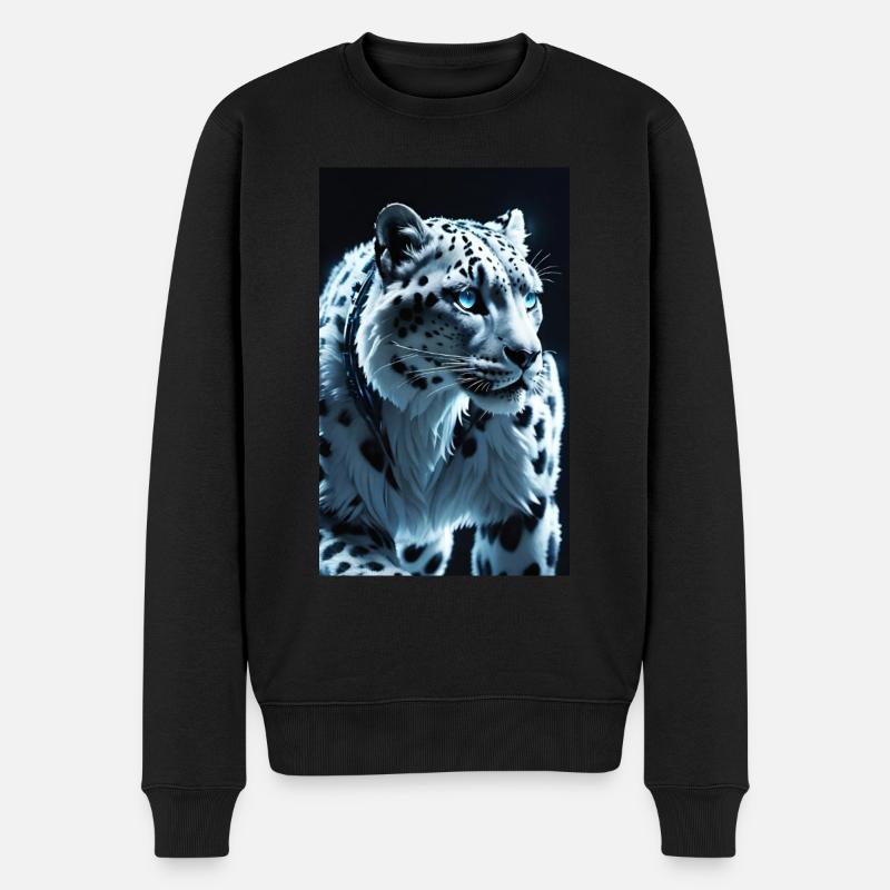 Léopard des neiges | Léopard | Prédateur - Pull Premium bio Homme - noir