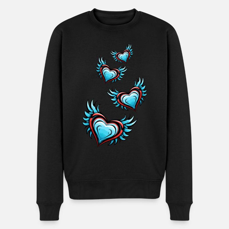 Ailes de cœur - Pull Premium bio Homme - noir