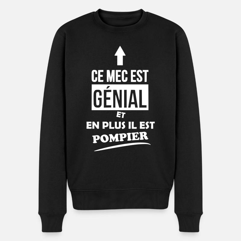 Ce mec est génial Pompier - Pull Premium bio Homme - noir