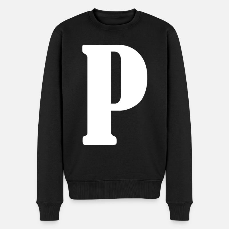 P - Männer Premium Bio Pullover - Schwarz