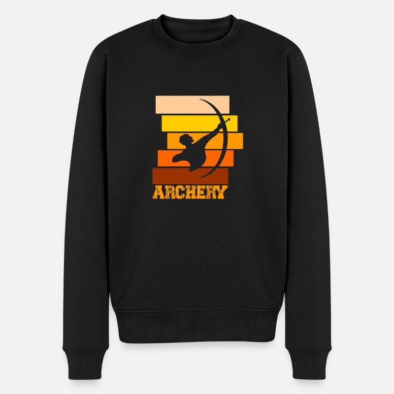 Bogenschießen, Bogen - Männer Premium Bio Pullover - Schwarz