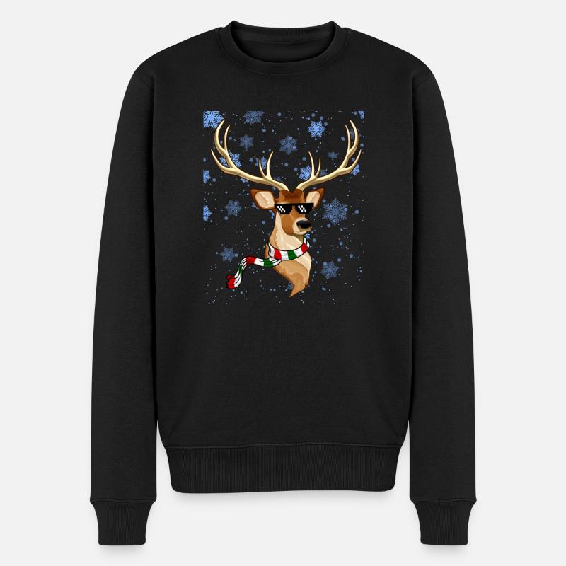 Lustige WEIHNACHTSGASZELLE - Männer Premium Bio Pullover - Schwarz