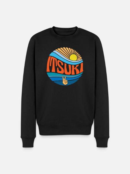 Itsuki Camisa Vintage Sunset Itsuki Groovy Tie Dye - Sudadera ecológica prémium para hombre - negro