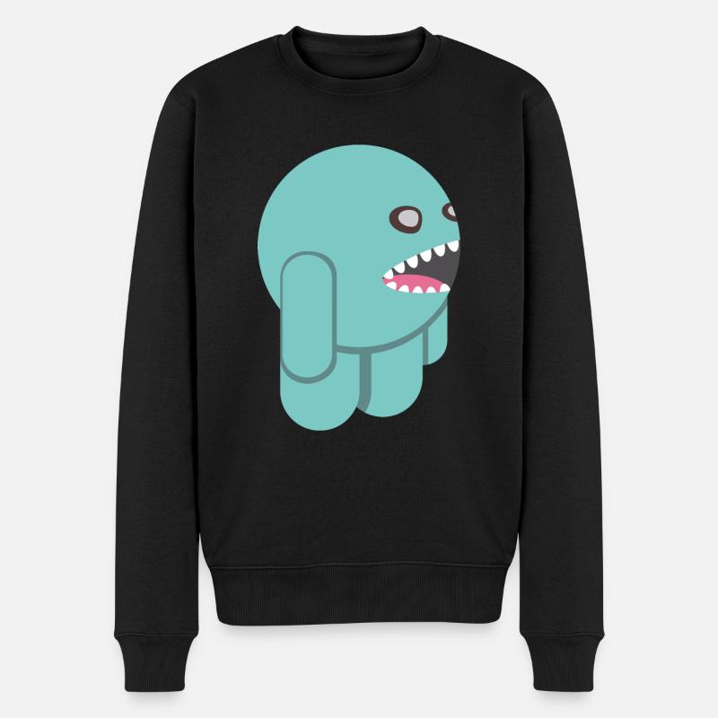 Männchen - Männer Premium Bio Pullover - Schwarz
