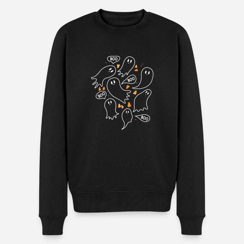 Halloween BOO BOO - Männer Premium Bio Pullover - Schwarz