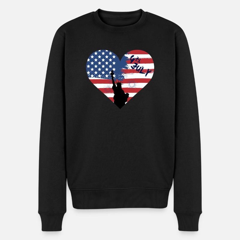 4 juillet Jour de l’indépendance - Pull Premium bio Homme - noir