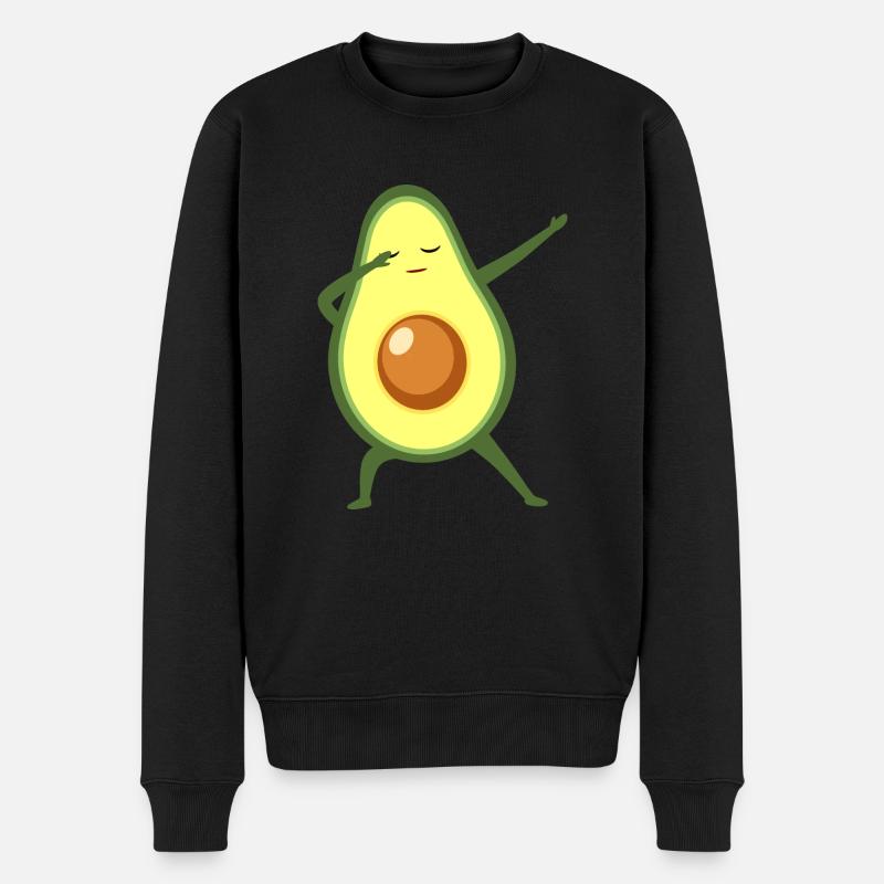 Avocado Dab Dance - Männer Premium Bio Pullover - Schwarz