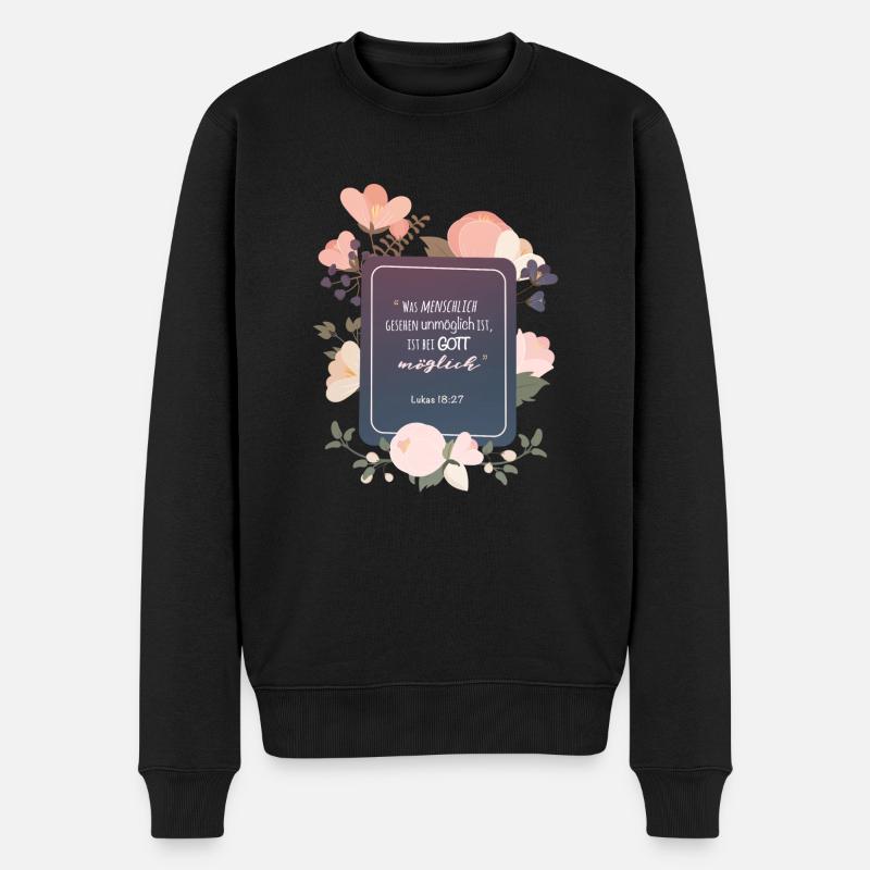 Bei Gott möglich - Männer Premium Bio Pullover - Schwarz
