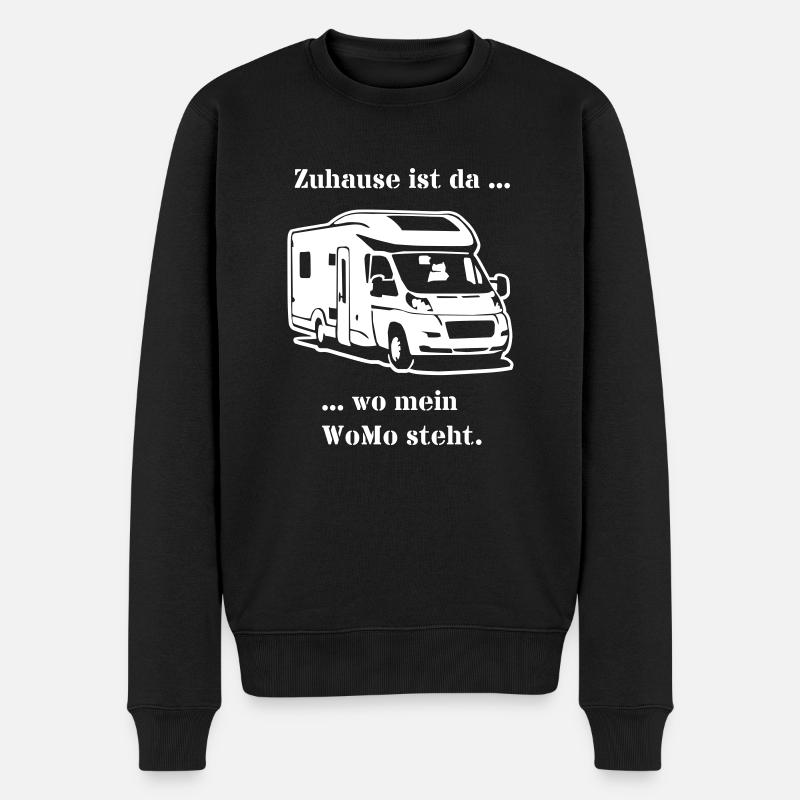 Zuhause ist wo mein WoMo steht! - Wohnmobil - Männer Premium Bio Pullover - Schwarz