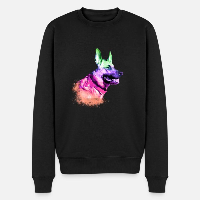 malinois,schäferhund,hund,graffiti - Männer Premium Bio Pullover - Schwarz