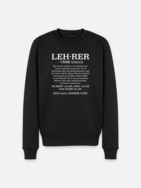Lehrer Definition - Männer Premium Bio Pullover - Schwarz