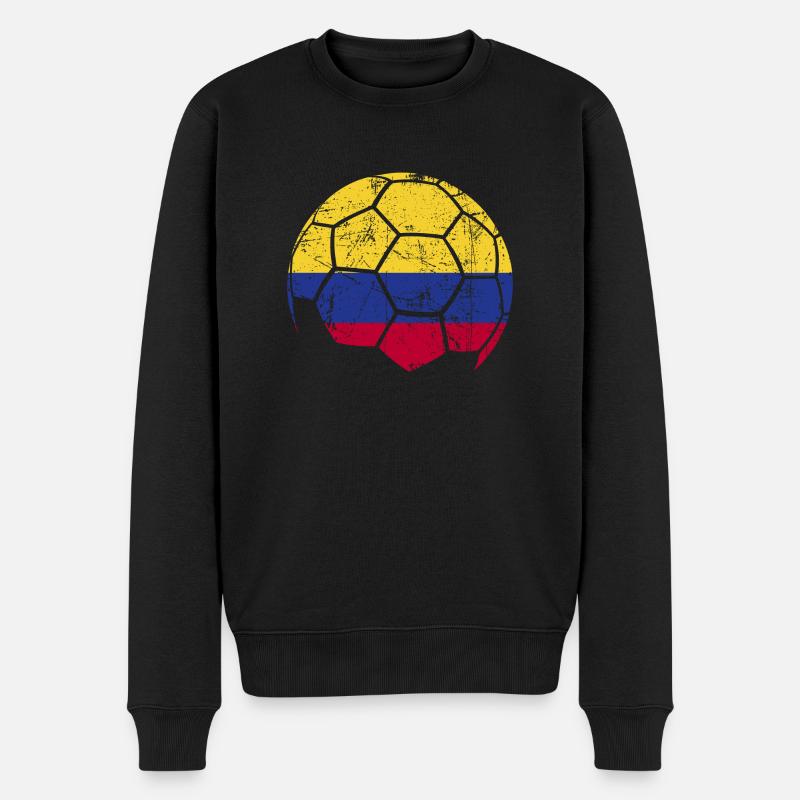 Colombia Soccer Ball Fußball - Männer Premium Bio Pullover - Schwarz