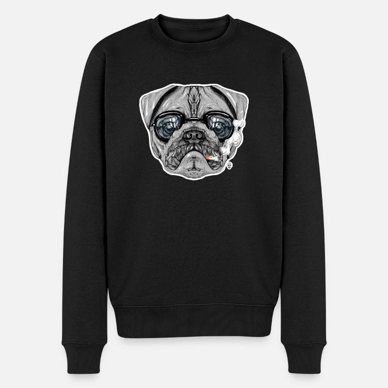Pug Intelectual - Pull Premium bio Homme - noir