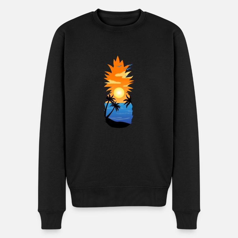 Pineapple - Summer Feelings - Männer Premium Bio Pullover - Schwarz