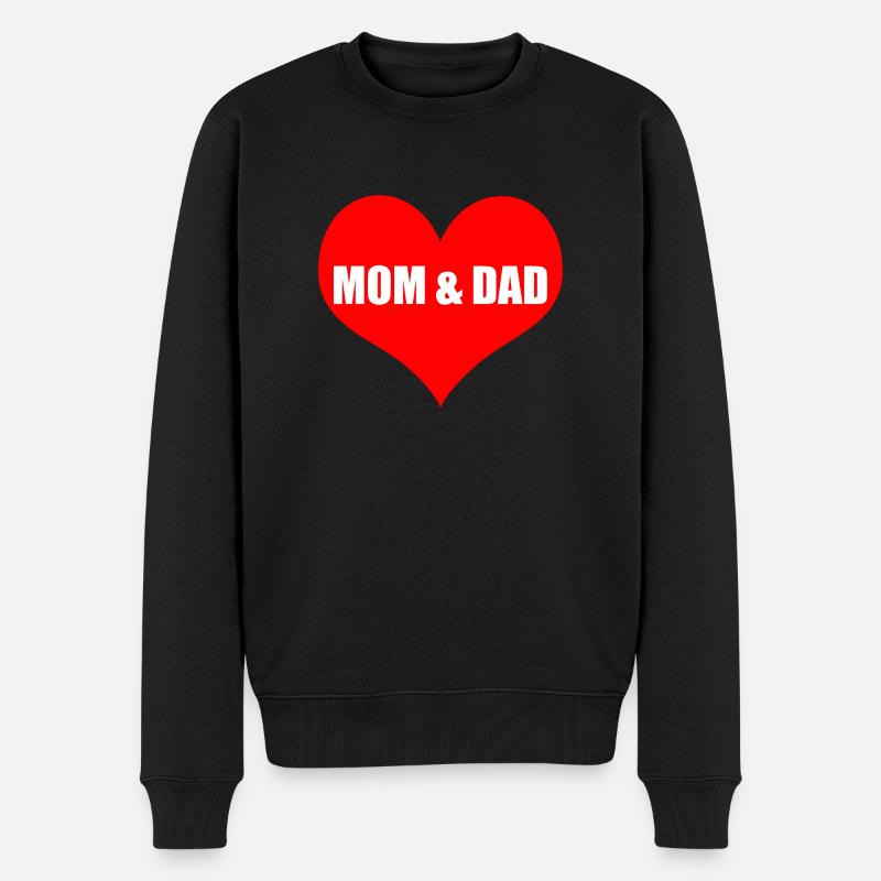 mom and dad - Männer Premium Bio Pullover - Schwarz