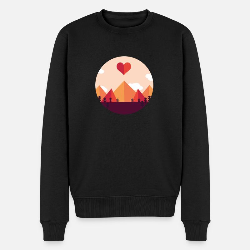 Wanderlust Naturverbunden - Männer Premium Bio Pullover - Schwarz