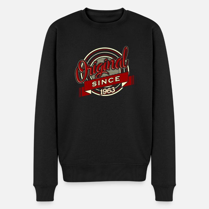 Geburtstag Shirt · Geburtstag · Original 1963 - Männer Premium Bio Pullover - Schwarz