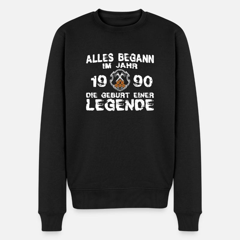 Holz Legende 1990 - Männer Premium Bio Pullover - Schwarz