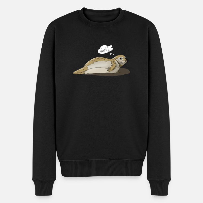 Robbe says what?! - Männer Premium Bio Pullover - Schwarz