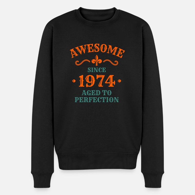 Anniversaire 1974 - Pull Premium bio Homme - noir