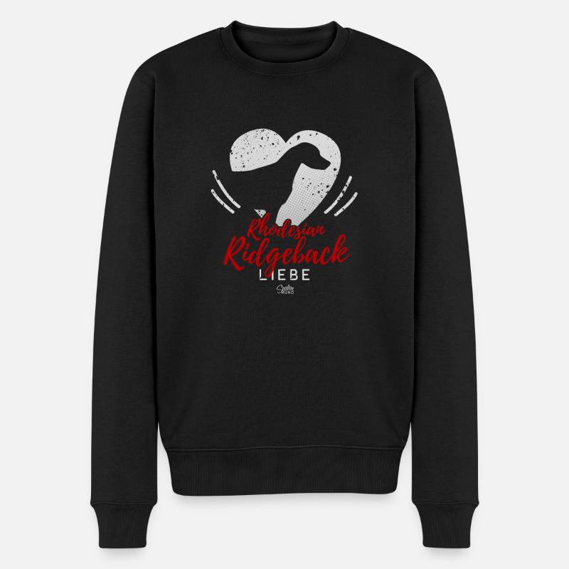 Rhodesian Ridgeback Liebe mit Herz - Männer Premium Bio Pullover - Schwarz