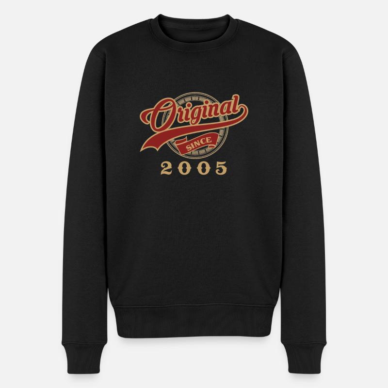 Original since 2005 - Jahrgang Geschenk Geburtstag - Männer Premium Bio Pullover - Schwarz
