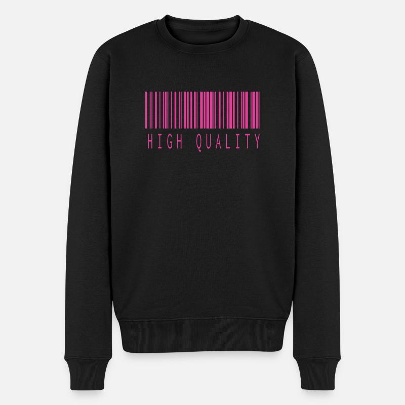 HIGH QUALITY BARCODE PINK - Männer Premium Bio Pullover - Schwarz