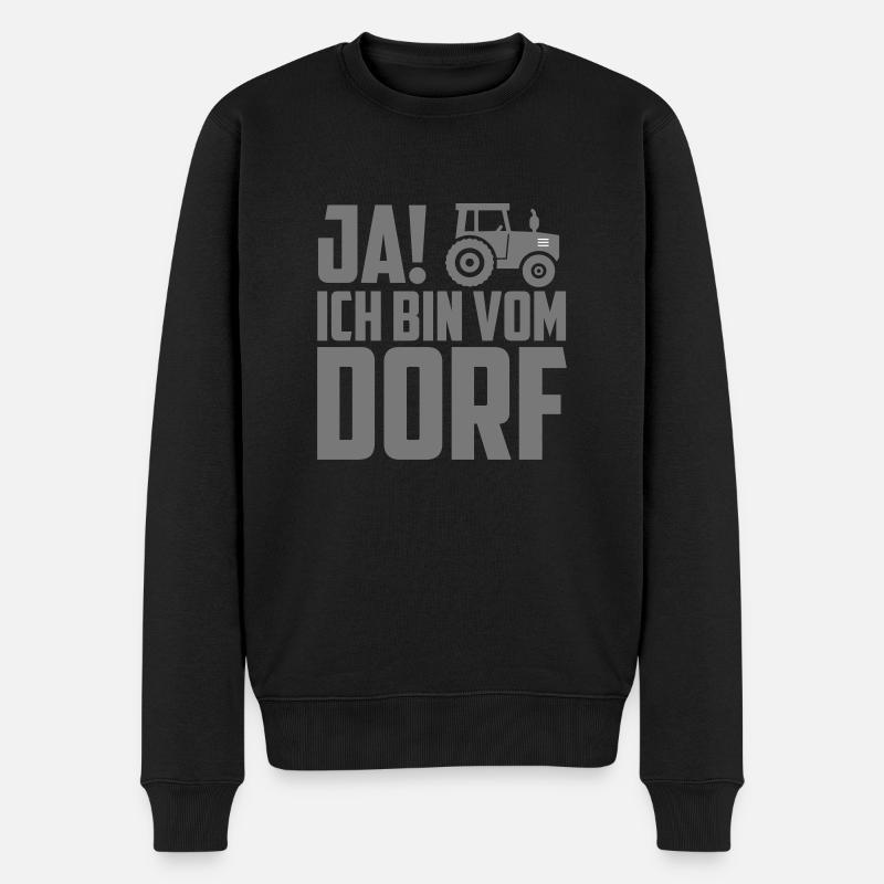 Ich bin vom Dorf - Männer Premium Bio Pullover - Schwarz
