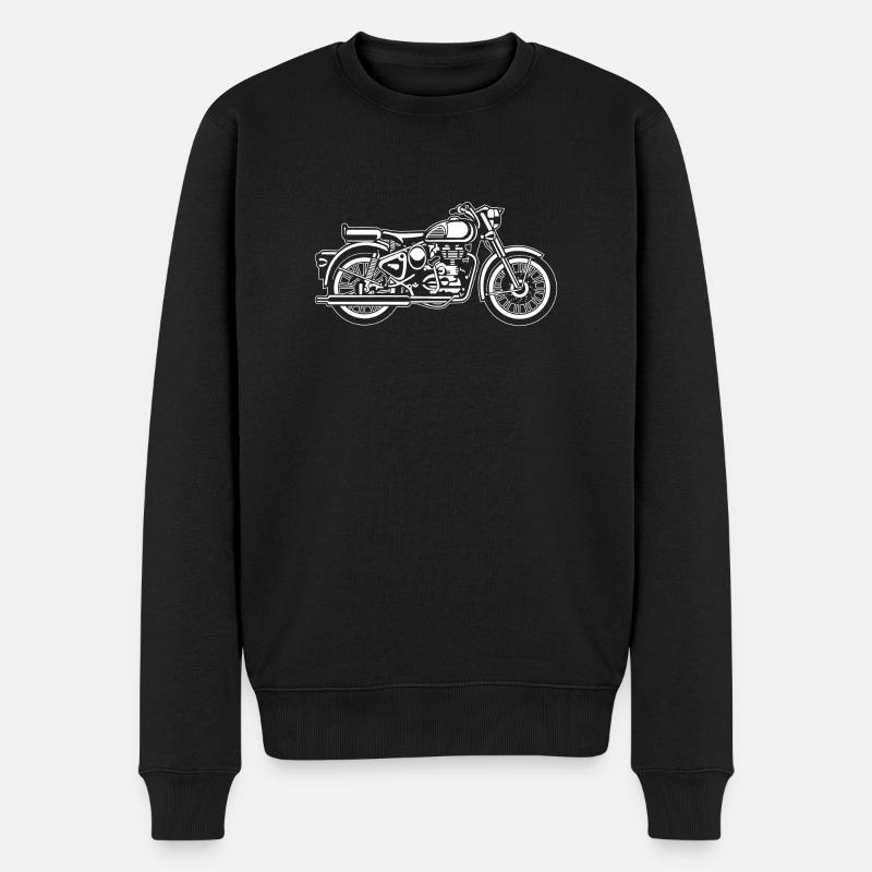 Motorrad / Motorcycle 02_weiß - Männer Premium Bio Pullover - Schwarz