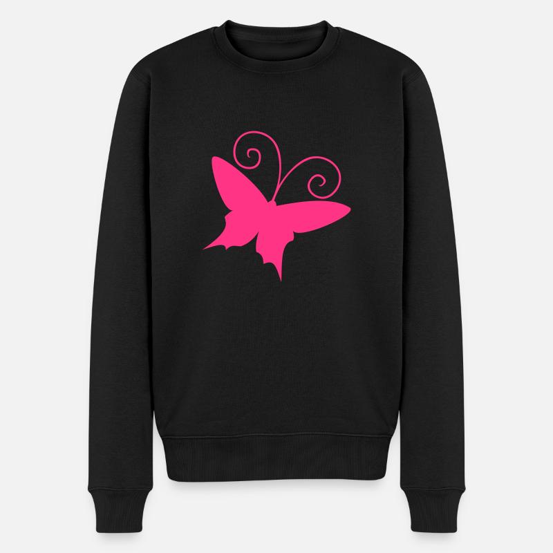 Schmetterling, Frühling, Sommer, - Männer Premium Bio Pullover - Schwarz