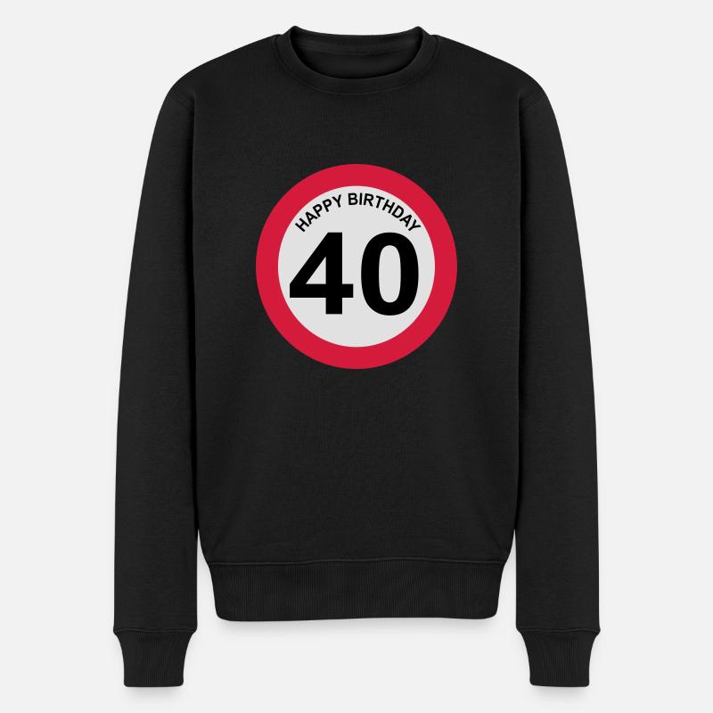 40 - Männer Premium Bio Pullover - Schwarz