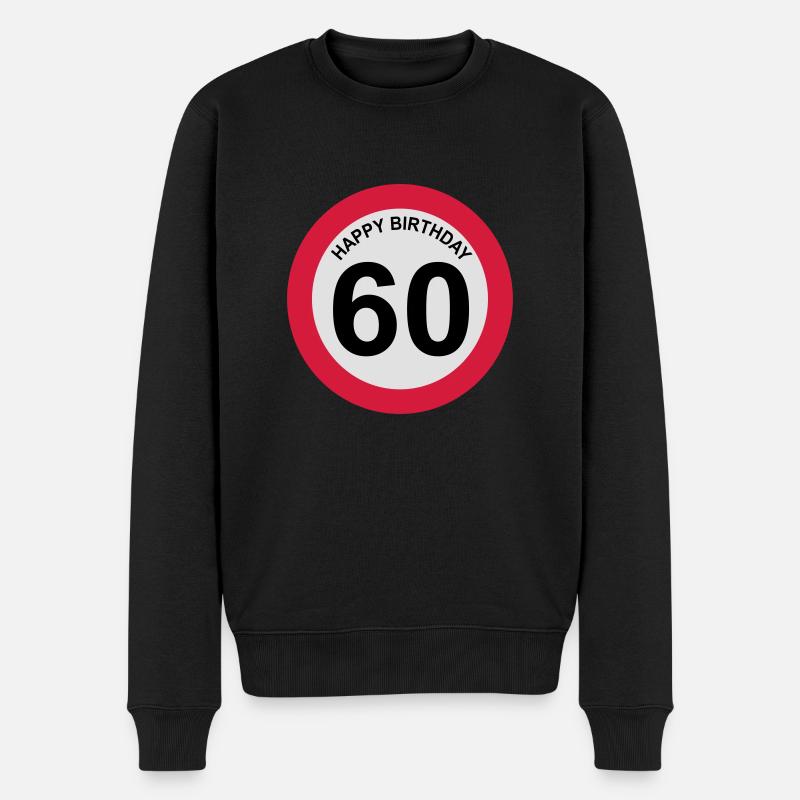 60 - Männer Premium Bio Pullover - Schwarz