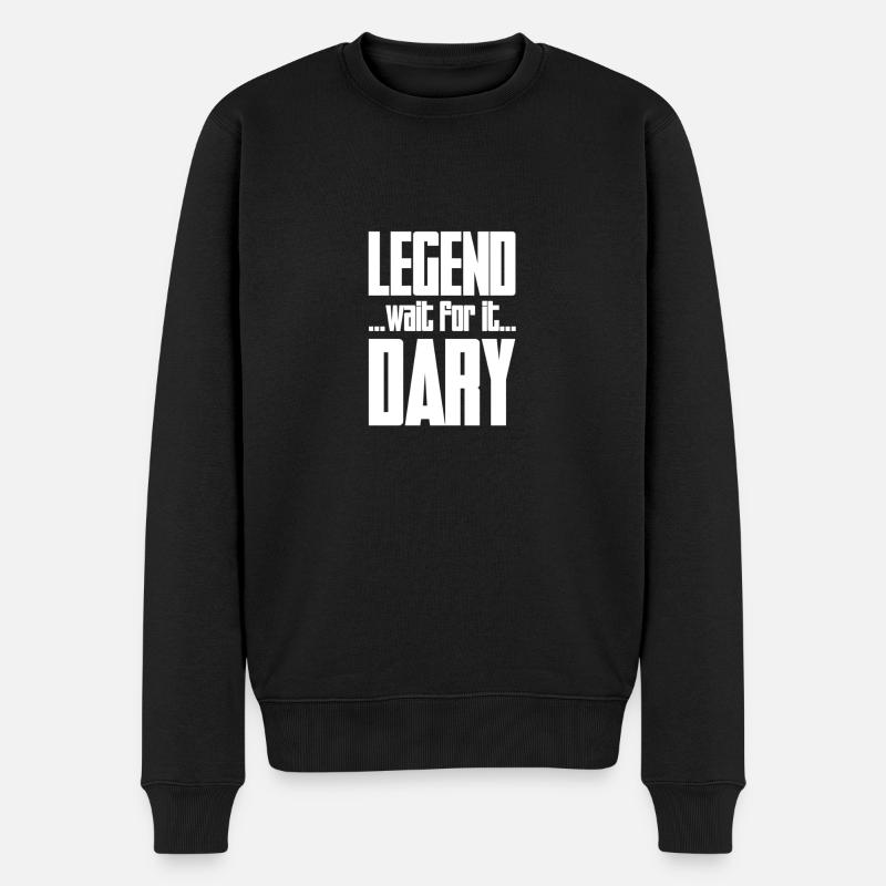 LEGEND ... Bitte warten BAV IT ... DARY - Männer Premium Bio Pullover - Schwarz