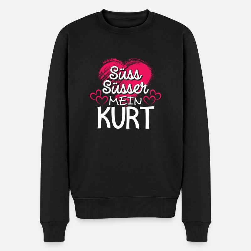 KURT - süss - Männer Premium Bio Pullover - Schwarz