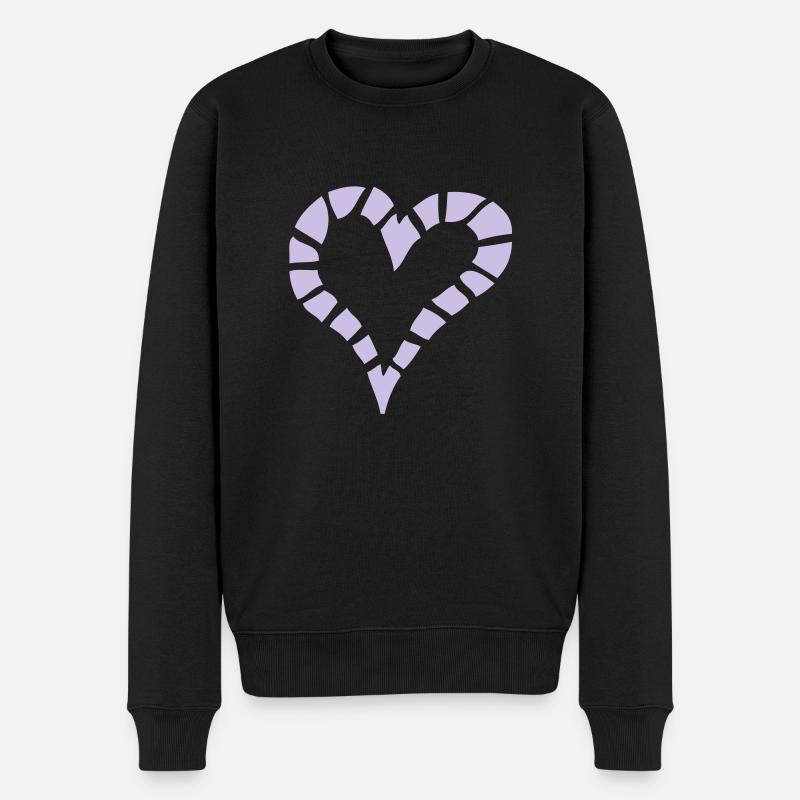 heart41121 Herzen valentine - Männer Premium Bio Pullover - Schwarz