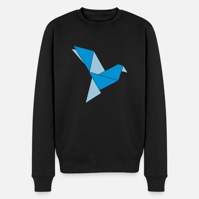 origami vogel - Männer Premium Bio Pullover - Schwarz