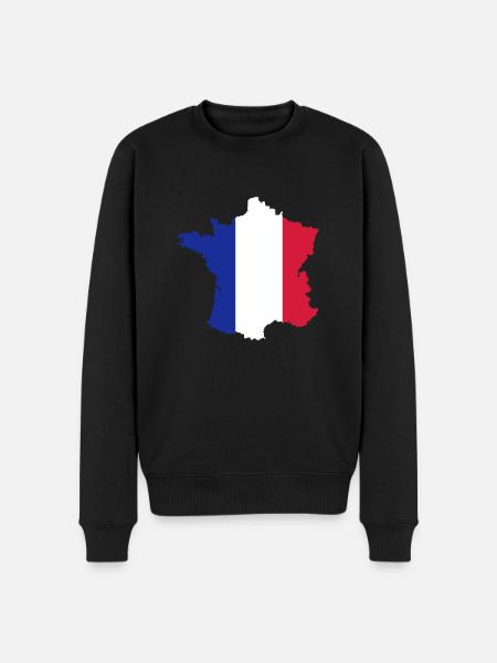 France - Männer Premium Bio Pullover - Schwarz