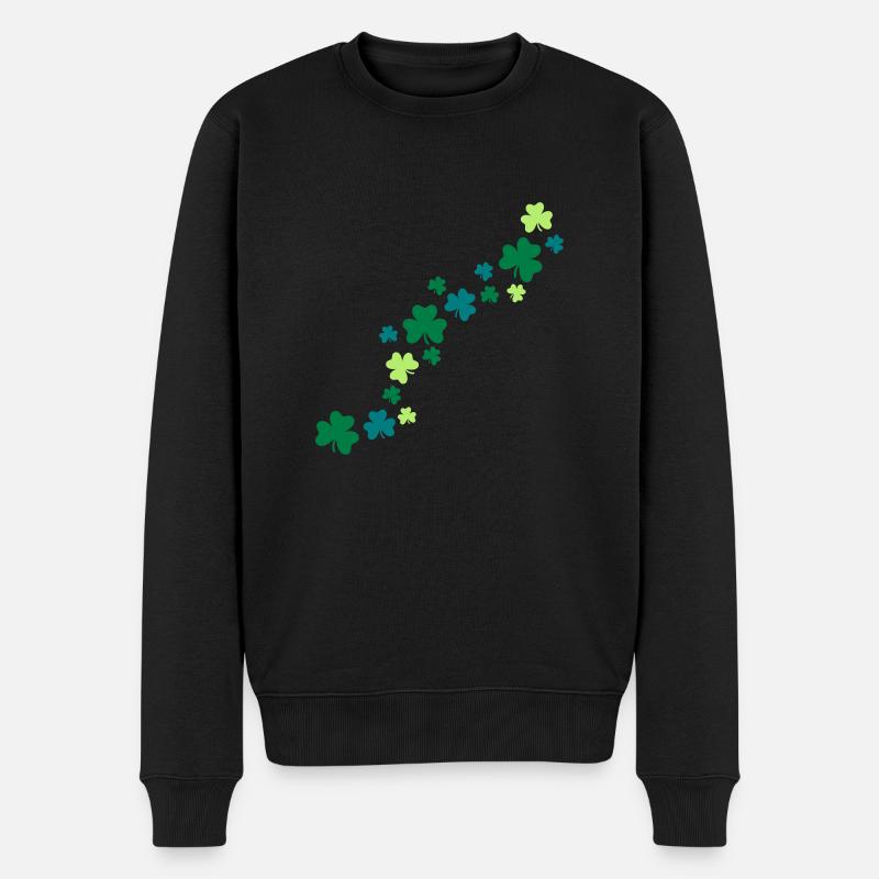 Shamrocks - Männer Premium Bio Pullover - Schwarz